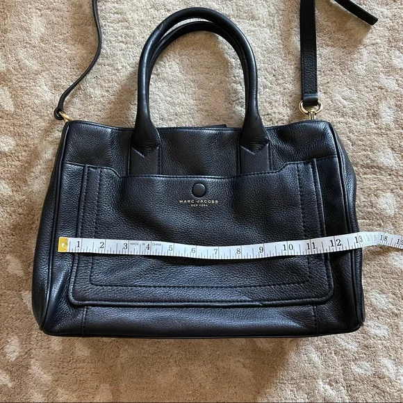 Marc Jacobs Black Leather Empire City Leather Structured Top Handle Tote Bag - Picture 8 of 16
